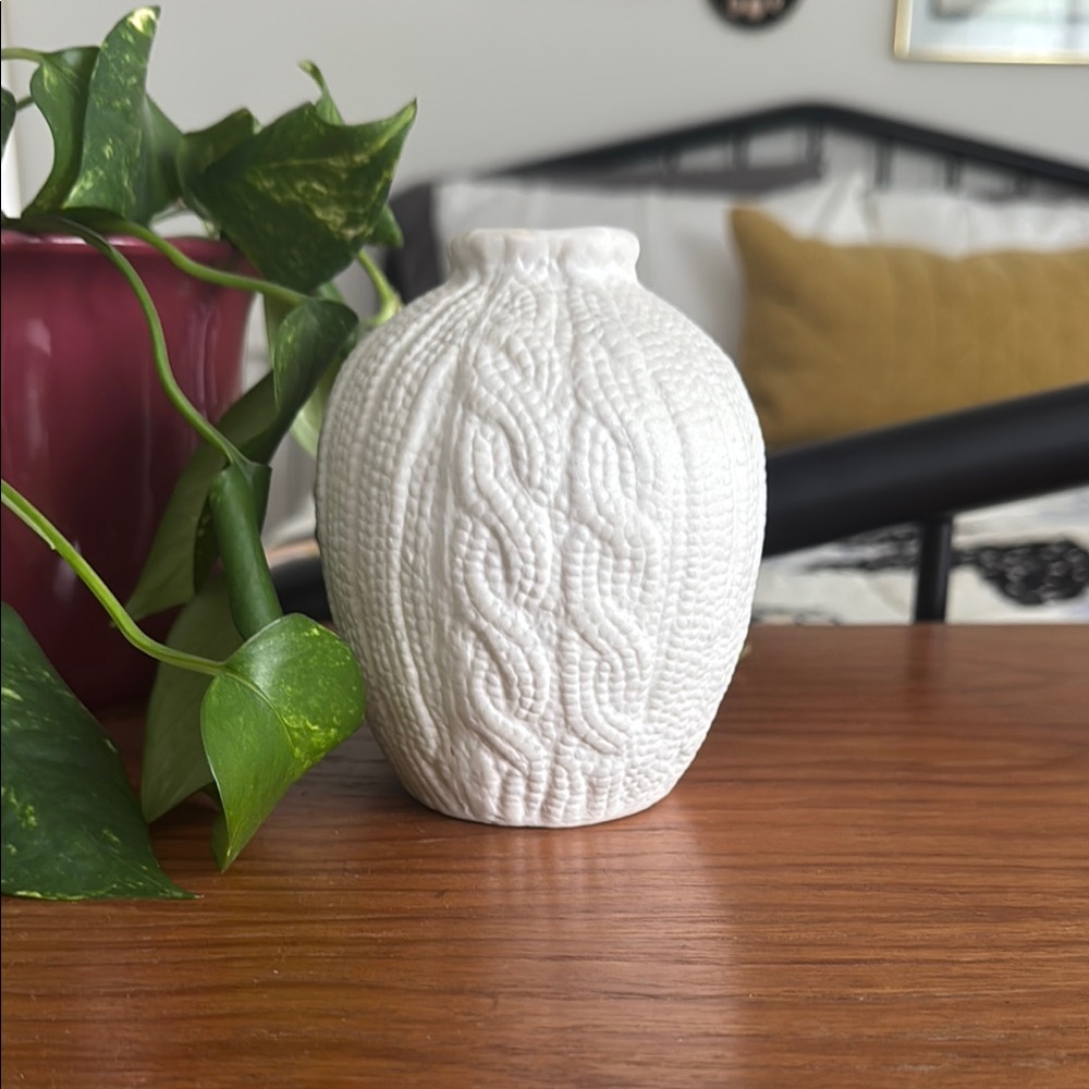White Textured Vase